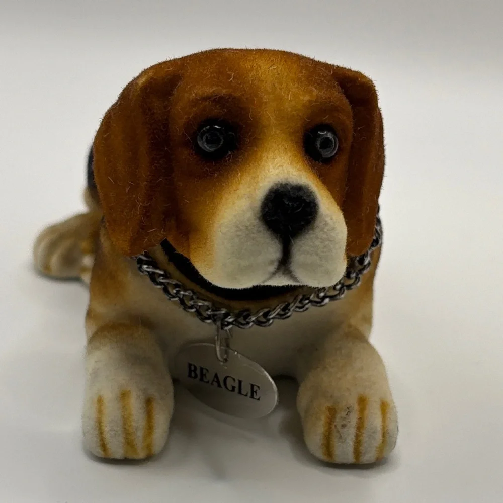 VTG‎ 80's Flocked Kato Kogei Bobble Head Dogs Set/3